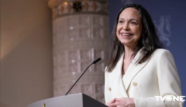 Nobela Miera prēmijas laureāte Mačado sola izbeigt tirāniju Venecuēlā