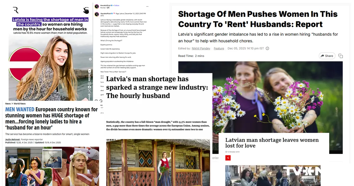 Skaistuļu zemē vīriešu deficīts – kā viltus ziņas par Latviju uzsprāga sociālajos tīklos