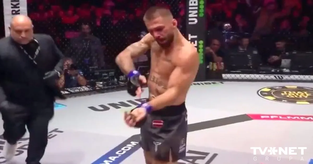 VIDEO ⟩ Čižovs ar brutālu nokautu triumfē "PFL Europe" un uzvaru atzīmē ar provokatīvu žestu