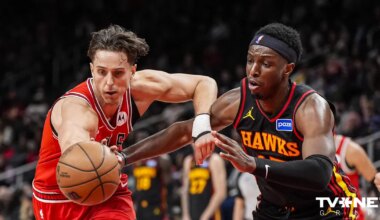 "Hawks" un "Bulls" komandas NBA spēlē kopā iemet 302 punktus