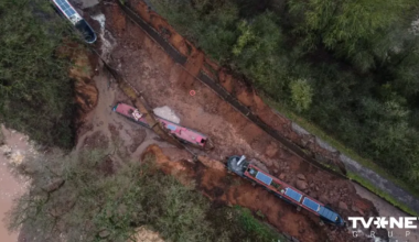 Šropšīrā Anglijā sagruvis kanāla uzbērums un izsludināts paaugstinātas bīstamības stāvoklis