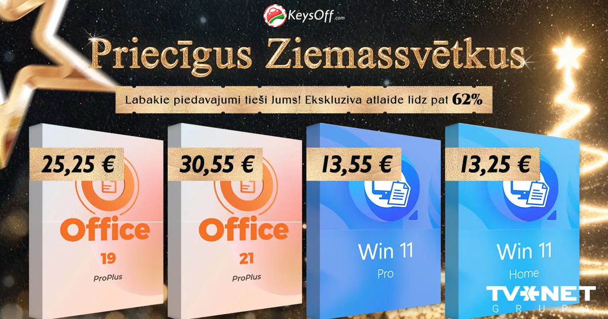 Office 2021 Pro 30,55 € (līdz -90%)