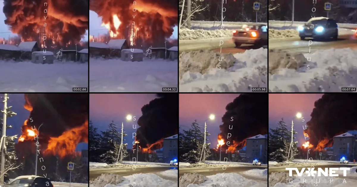 VIDEO ⟩ Ukrainas droni uzbrukuši lielai Krievijas naftas bāzei Jaroslavļas apgabalā