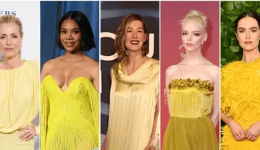 Aiz loga balta ziema, bet uz sarkanajiem paklājiem šovbiznesa zvaigznes tērpjas dzeltenā