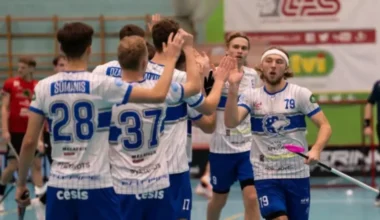 Cēsu "Lekrings" Bauskā uzvar ar 12:6 un sasniedz sesto panākumu sēriju ELVI Florbola līgā