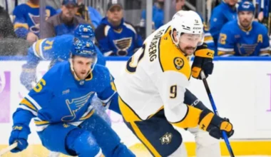 Fošberja "hat-trick" izglābj "Predators" no NHL pēdējās vietas