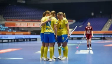 Latvijas florbolistes ceturtdaļfinālā piedzīvo sakāvi pret Zviedriju ar 3:16