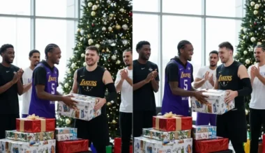 Luka Dončičs pirms Ziemassvētkiem ar dārgām dāvanām palutina "Lakers" komandas biedrus