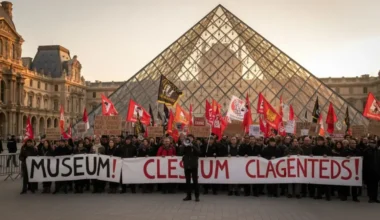 Luvrā darbinieku protests: muzejs uz robežas ar slēgšanu gada noslogotākajā laikā