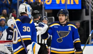 NHL: Sentluisas "Blues" ar minimālu pārsvaru pārspēj "Jets"; "Devils" izcīna panākumu Lasvegasā