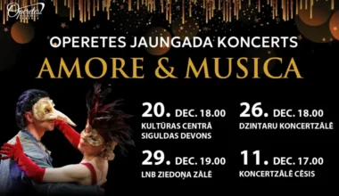 Operetes teātra Jaungada koncerti “Amore & Musica” izskanēs Siguldā, Jūrmalā, Rīgā un Cēsīs