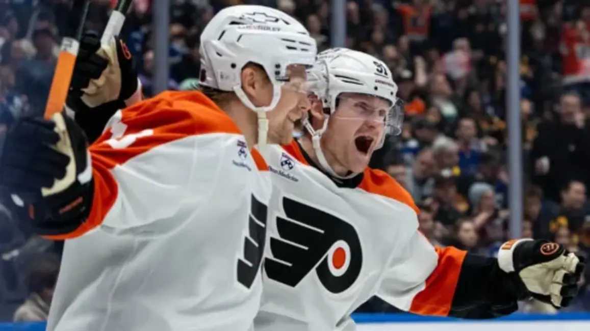 Rodrigo Ābols gūst pirmo punktu Vankūverā, Filadelfijas "Flyers" izcīna pārliecinošu uzvaru pār "Canucks"