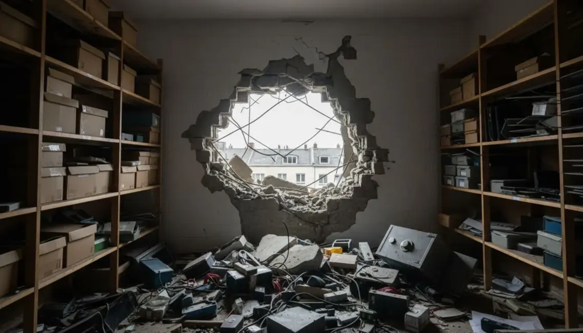 Vācijā notverts drosmīgs bankas aplaupīšanas mēģinājums: izlaupīti simtiem seifu