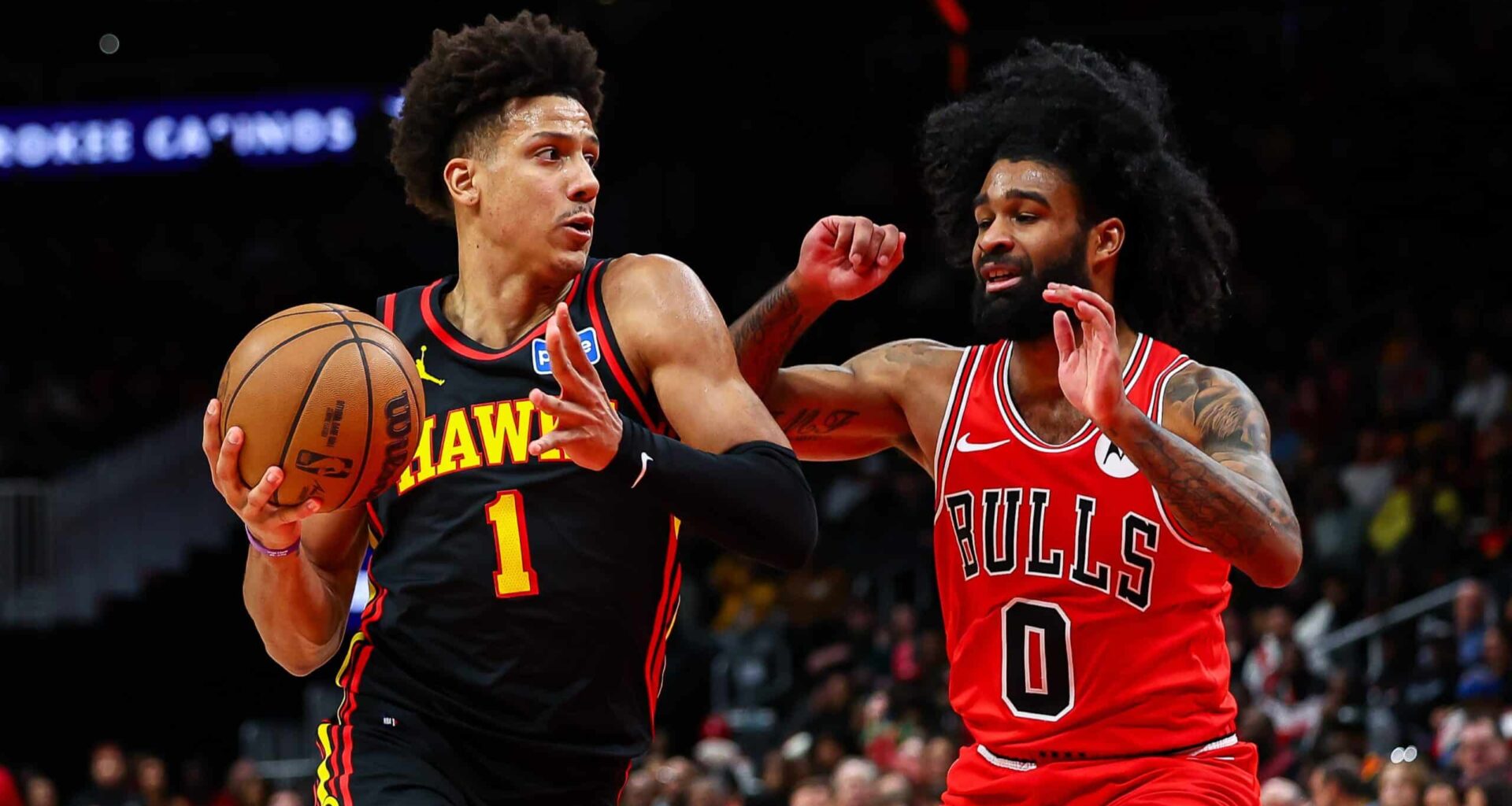 Punkti tev, punkti visiem - "Hawks" un "Bulls" aizvada NBA sezonas rezultatīvāko spēli