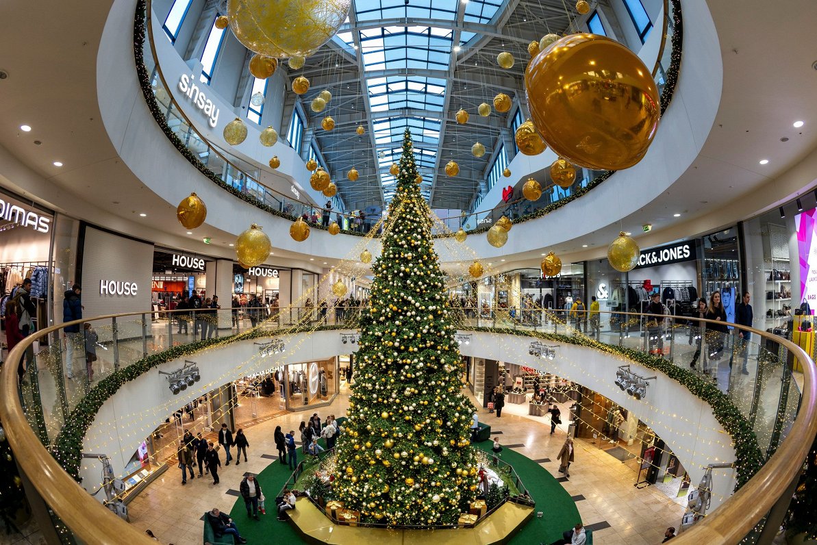 Ziemassvētku egle iepirkšanas centrā Viļņā, 2025.gada novembris