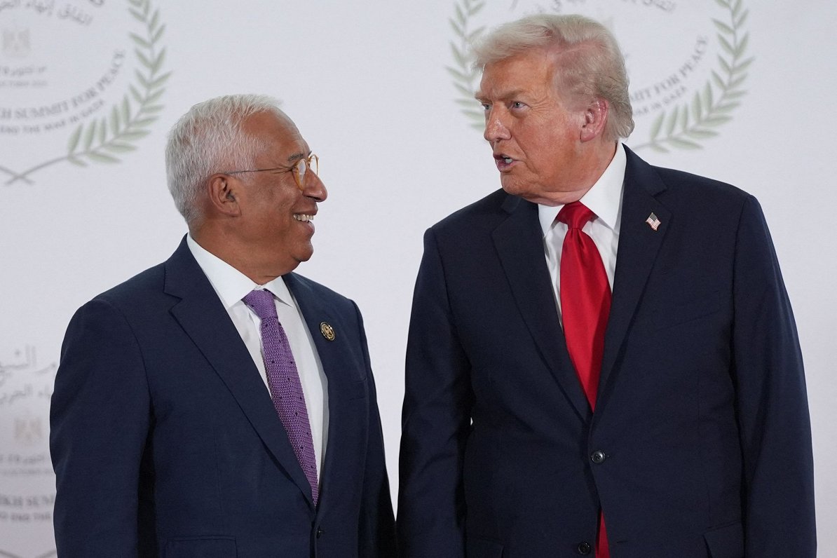 Eiropadomes priekšsēdētājs Antoniu Košta un ASV prezidents Donalds Tramps, 2025. gada oktobrī