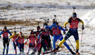 Latvijas biatlonistes Pasaules kausa posma stafetē finišē 18. vietā, uzvar zviedrietes / Raksts
