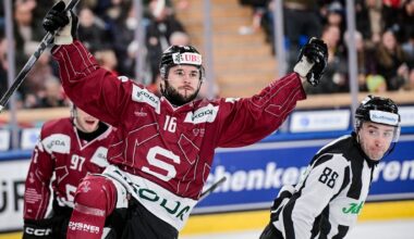 Hokeja izlases uzbrucējs Dzierkals rezultatīvs Špenglera kausa izcīņā; latviešu pusfināla duelī uzvar ASV studentu izlase / Raksts