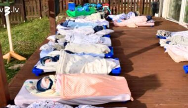 Internetu “uzspridzina” foto ar bērnudārzniekiem, kuri ziemā diendusē uz terases