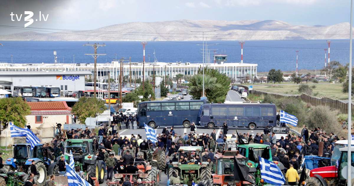 Grieķijas lauksaimnieki Krētā iesaistās sadursmēs ar policiju
