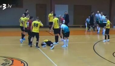 LFF diskvalificē divus telpu futbola čempionāta spēles kautiņa dalībniekus