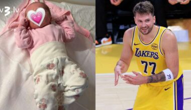 Luka Dončičs sagaidīja otro meitu Olīviju un dalījās ar pirmo fotogrāfiju