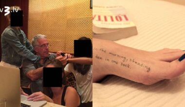 Publiskoti jauni attēli saistībā ar seksa noziedznieku Epstīnu, kā arī noslēpumaina īsziņa