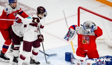VIDEO ⟩ Latvijas U-20 hokejisti grupu turnīru noslēdz ar zaudējumu čehiem