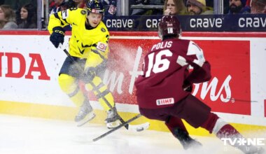 VIDEO ⟩ Veiksme šoreiz zviedru pusē. Latvijas U-20 hokejisti neiekļūst pusfinālā