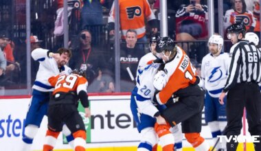 VIDEO ⟩ Girgensonam rezultatīva piespēle; Ābols izkaujas zaudējumā pret "Lightning"