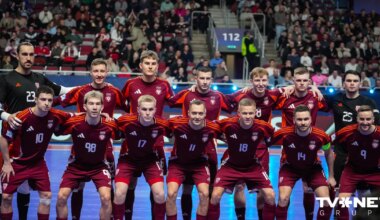 Latvijas telpu futbolisti Rīgā aizvada cīņu par vietu EČ ceturtdaļfinālā