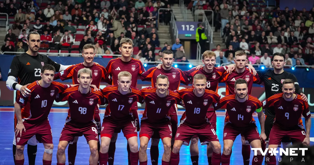 Latvijas telpu futbolisti Rīgā aizvada cīņu par vietu EČ ceturtdaļfinālā
