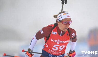 Biatlona treneris Ilmārs Bricis un biatlonists Andrejs Rastorgujevs