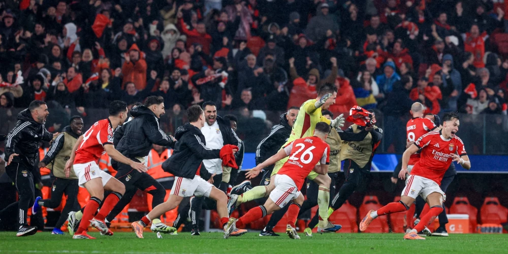 "Benfica" šokē vareno "Real": dramatiskās cīņās noskaidrota puse no UEFA Čempionu līgas astotdaļfinālistēm - Jauns.lv