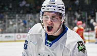 Ravinskis ar perfektu metienu gūst uzvaras vārtus un kļūst par pirmo zvaigzni AHL mačā