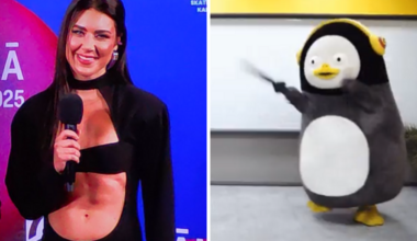 "Pakaļpuse uz priekšu uzvilkta?" Skatītāji nav īsti sapratuši "Muzikālās bankas" vadītājas drosmīgo tērpu - 1188.lv