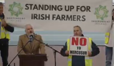 Arī Īrijas lauksaimnieki, bažās par "Mercosur", līgumu iziet ielās