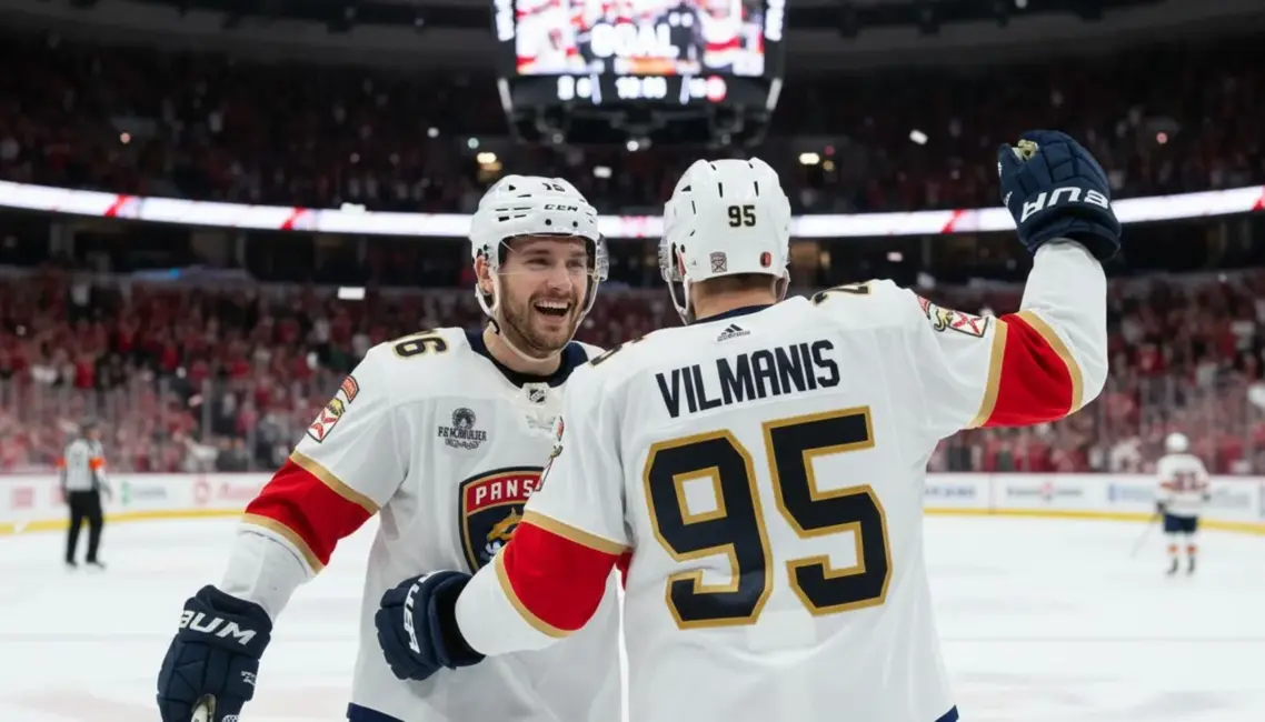 Balinskis atzīmē jauno līgumu ar vārtiem, Vilmanim pirmais punkts NHL vēsturē