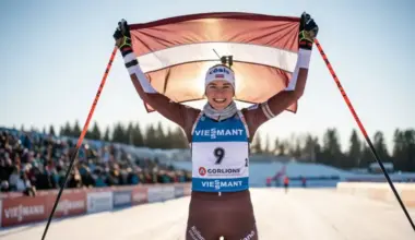 Estere Volfa triumfē IBU junioru kausā Madonā ar iespaidīgu sniegumu masu startā