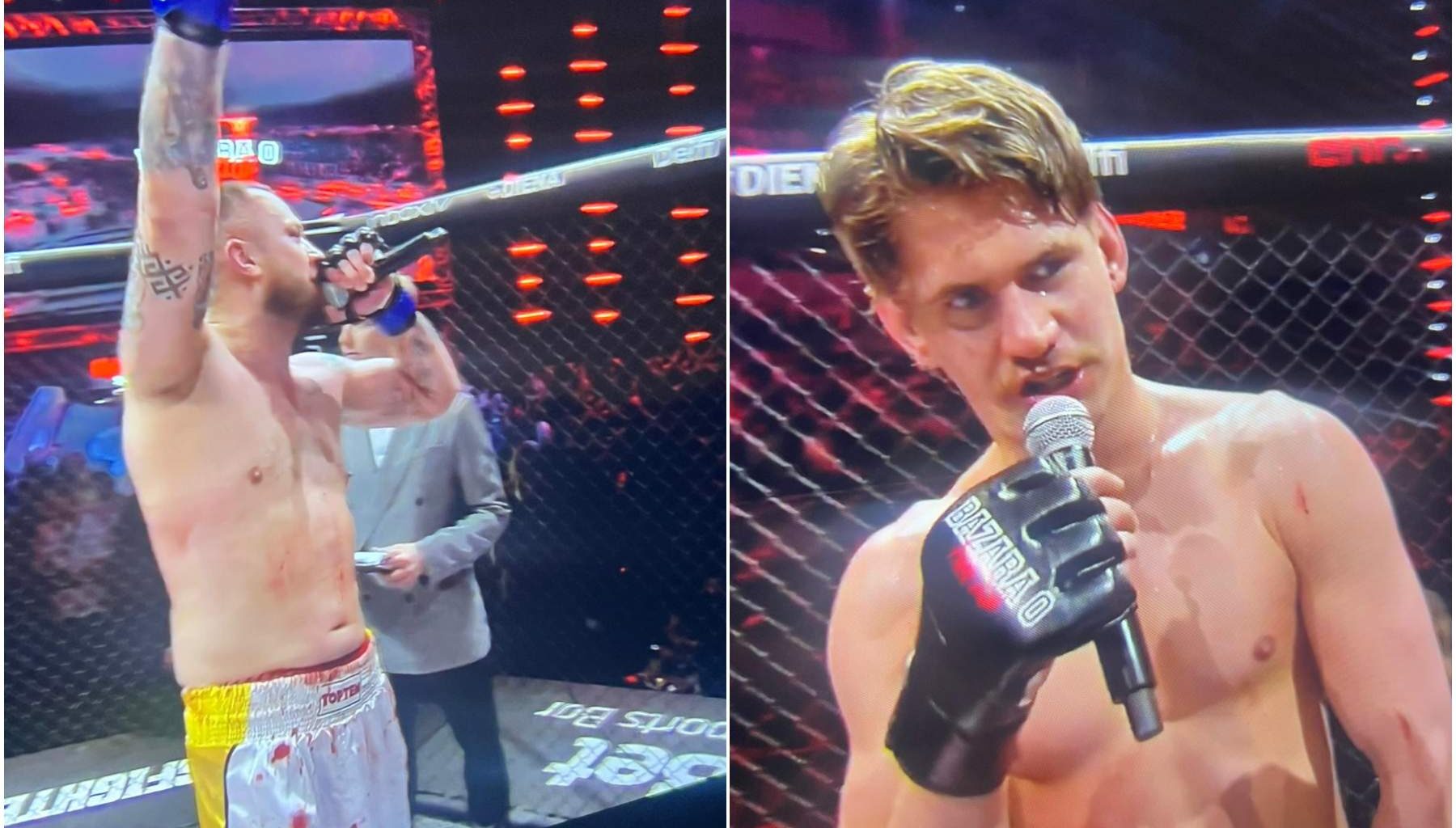 VIDEO. Asinis, izaicinoši žesti un strīdīgi lēmumi! Rozentāls ringā nokautē Zuti