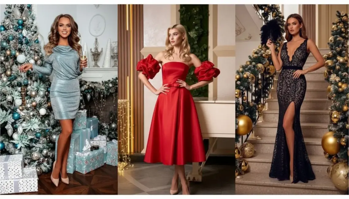 Gadatirgus tērpi: piecas labākās kleitas Jaungada sagaidīšanai