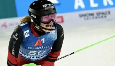 Ģērmane sasniedz karjeras rekordu slalomā Kranska Gorā, Šifrina piekāpjas Rastai