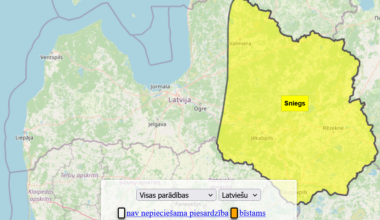 Naktī turpinās snigt, vietām sniega segai palielinoties par septiņiem centimetriem