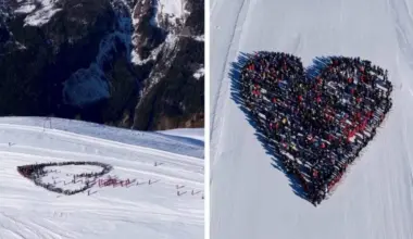 Slēpotāji Šveicē izveido sirds formu, pieminot Jaungada ugunsgrēka upurus