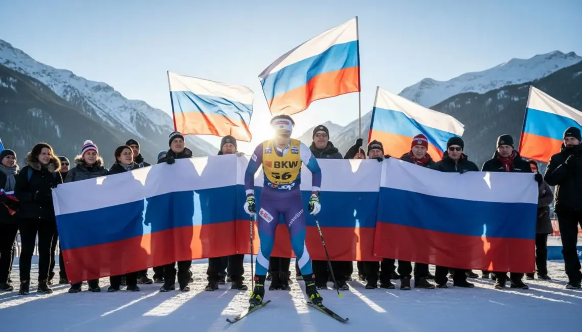 "Tour de Ski" finišā – Krievijas karogi: fanu sagaidīšana uzmundrina Krievijas slēpotājus