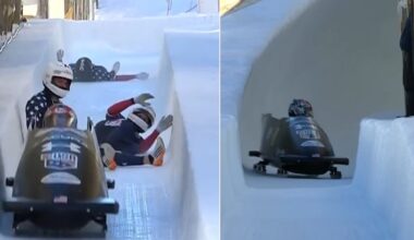 Vienatnē kamanās un bez bremzēm – ASV bobslejists izdzīvo baisu braucienu