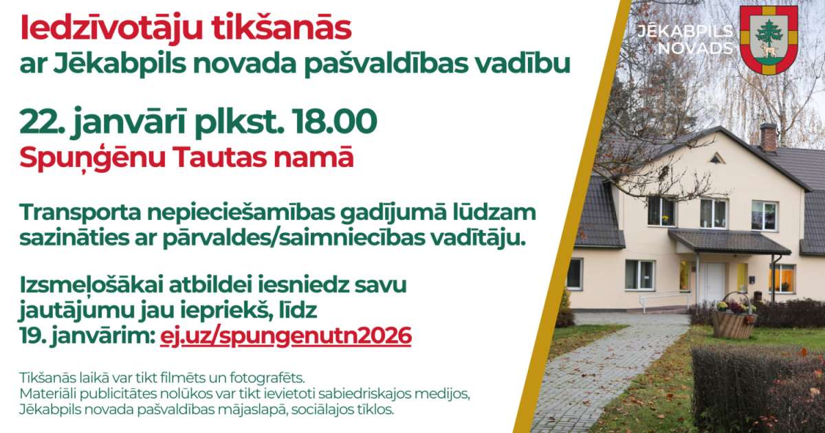 Pašvaldības vadība aicina uz tikšanos Spuņģēnos / Brīvā Daugava