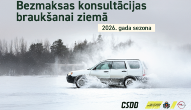 CSDD šonedēļ Jelgavā piedāvā bezmaksas ziemas braukšanas konsultācijas; iepriekš jāpiesakās