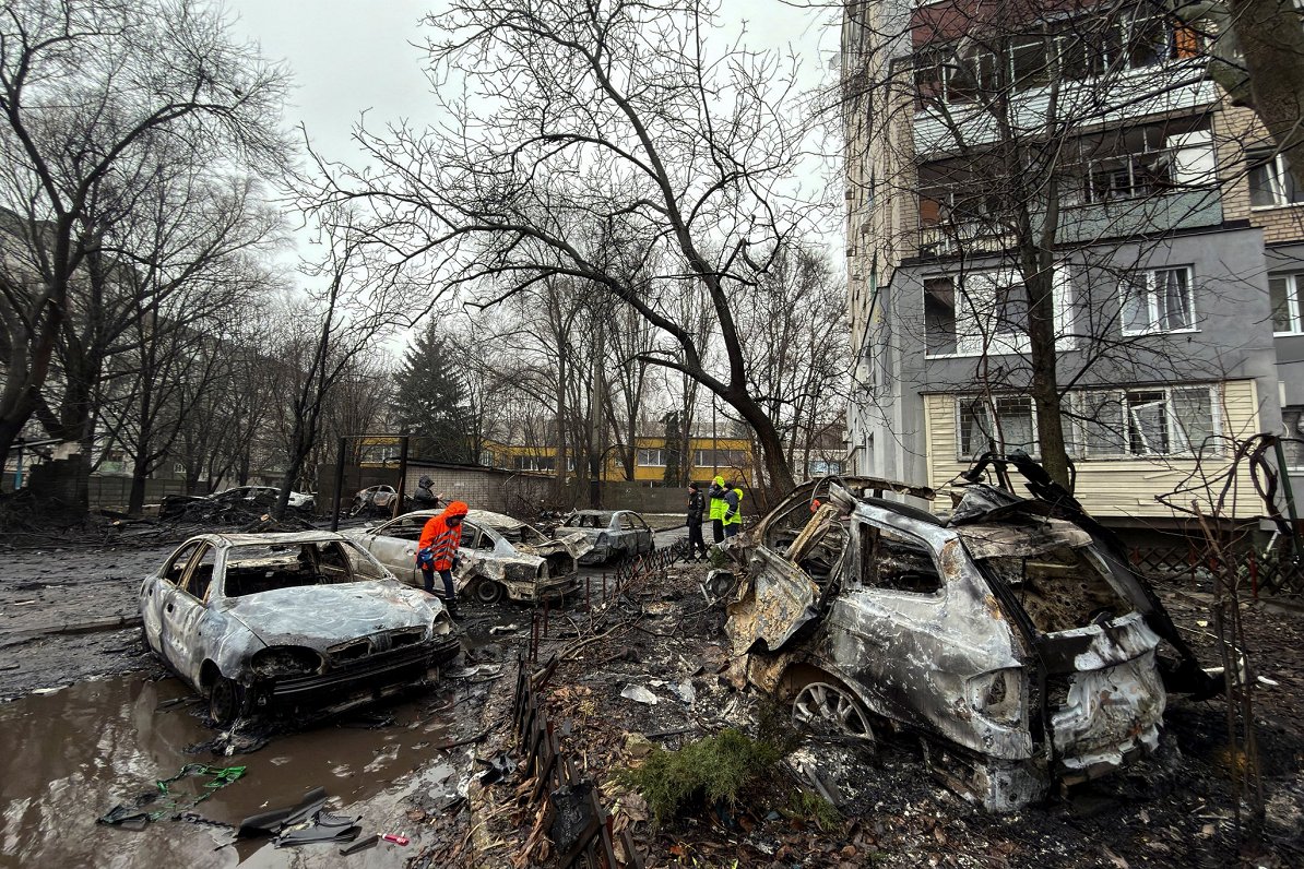 Krievijas armijas dronu uzlidojuma radītie postījumi Dnipro
