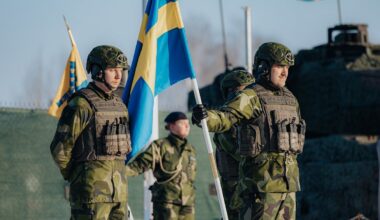 Zviedrijas karavīri piedalās ceremonijā Ādažu bāzē
